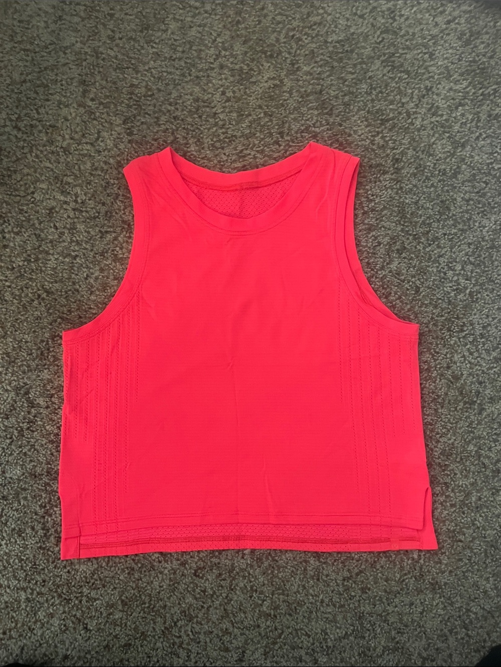 Women’s Small lululemon athletica Neon Orange Sleeveless Crop Tank